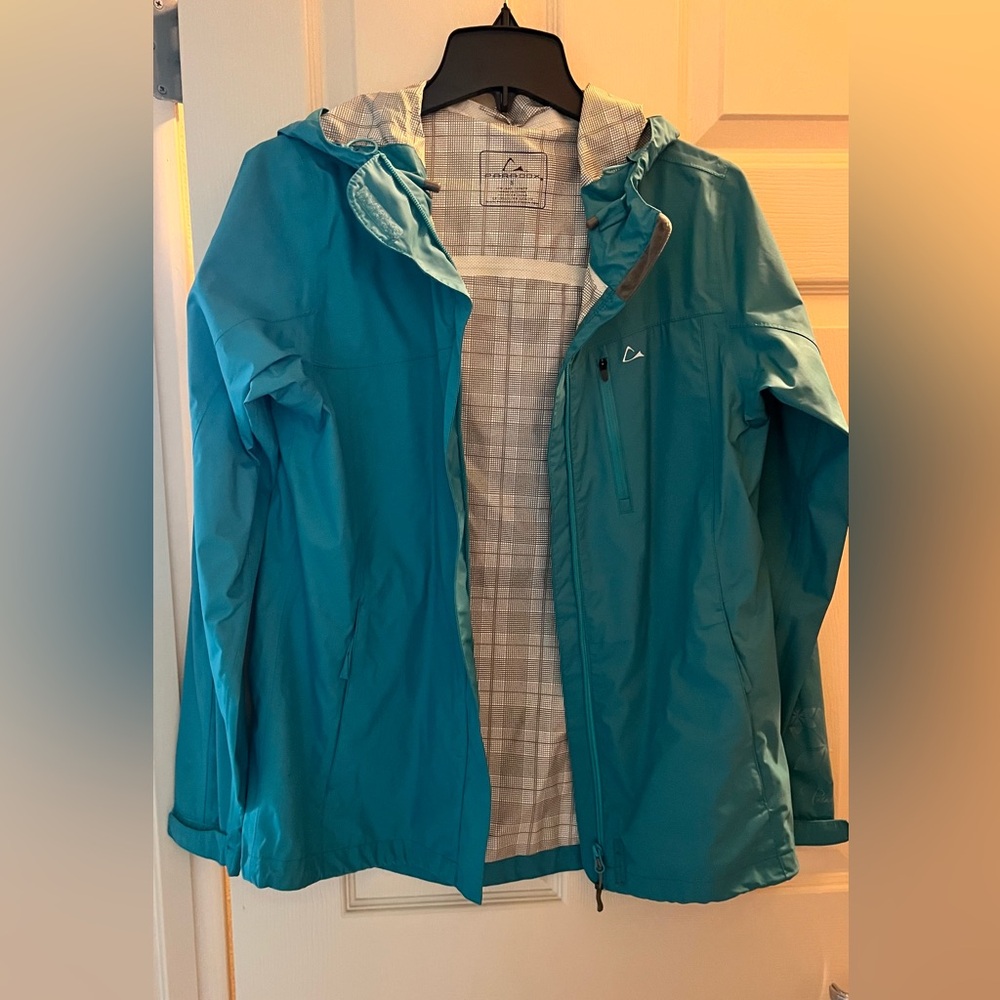 Paradox Windbreaker, women rain jacket, teal blue, Small